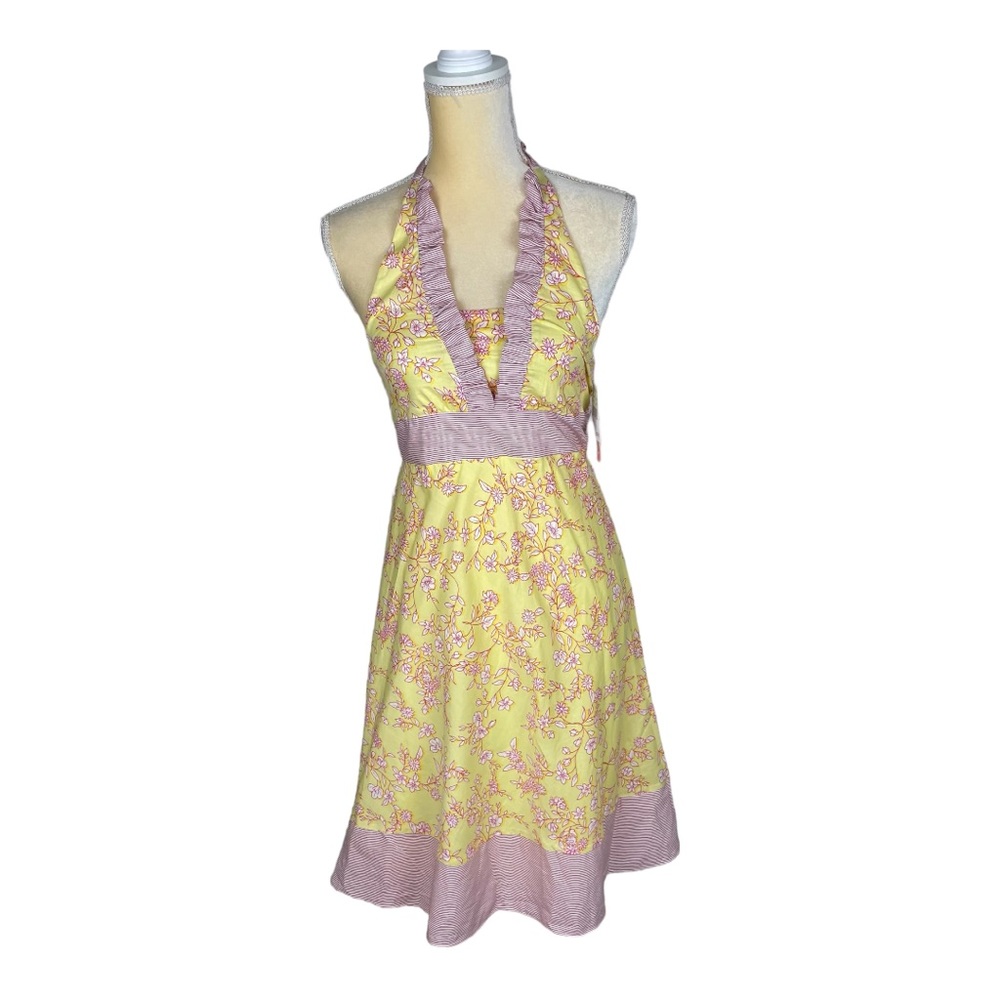Hype Girls Yellow and Red Pinstripe Sun Dress Size 12 NWT